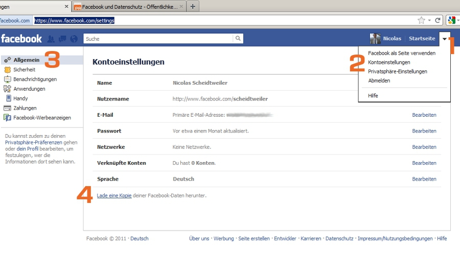 Facebook Datenschutz