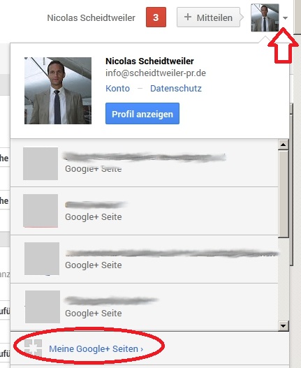 Artikel: Google+-Unternehmensprofil anlegen 1 - Scheidtweiler PR