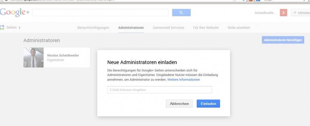 Youtube mit Administrator-Einladung - Scheidtweiler PR