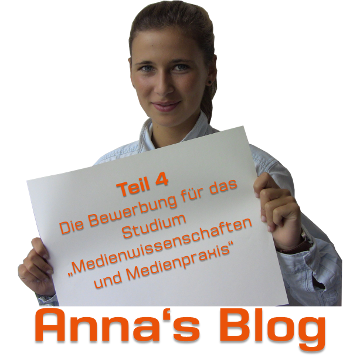 Artikel: Anna Oeynhausen Blog - Bewerbung Studium Medienwissenschaften Universität Bayreuth