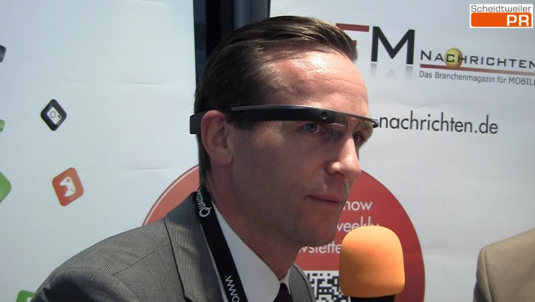 Nicolas with Google Glass at the App Days 2013