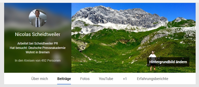 GooglePlus mit neuem Profil-Bild Änderung Schritt 1 - Scheidtweiler PR Bremen