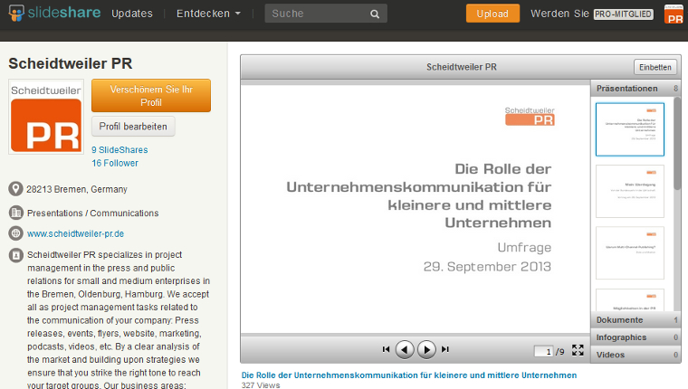 slideshare ein tolles soziales Netzwerk - Scheidtweiler PR Bremen