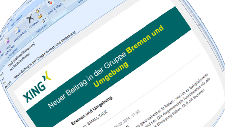 Xing Weg mit neuem Gruppen-Layout - PR Agentur Bremen