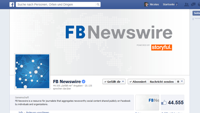 Newswire - Facebook mit neuem Angebot für Journalisten