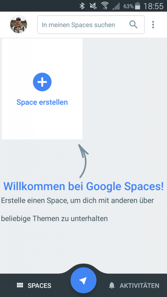 Google Spaces App - 1 - Anmelden