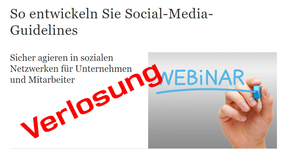 Jetzt teilnehmen - Gewinnspiel Springer Gabler-Webinar Social-Media