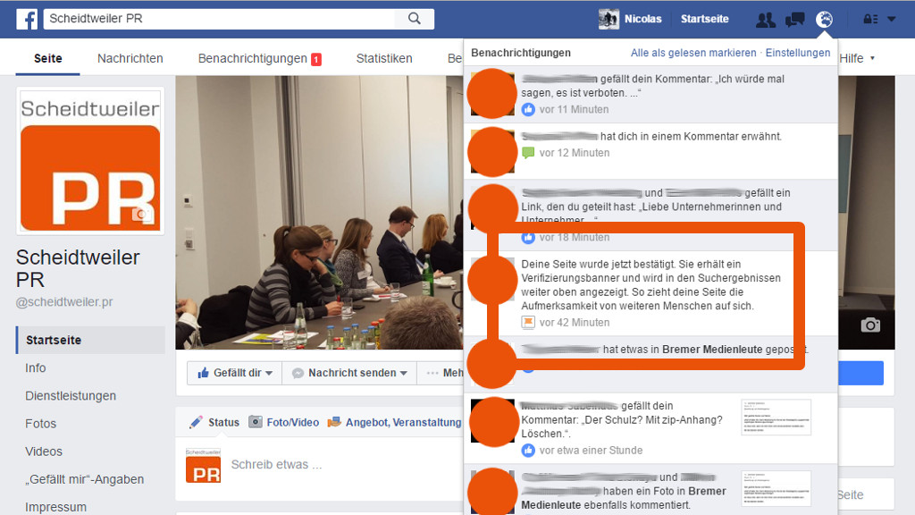Facebook-Seite verifizieren - Praxis-Tipp aus der PR